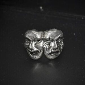 Silver Theater Mask Ring